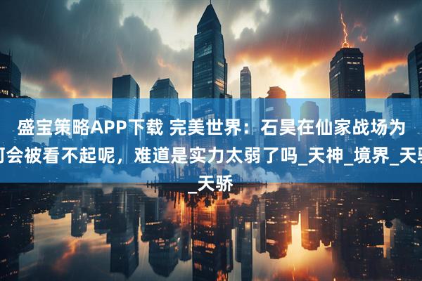 盛宝策略APP下载 完美世界：石昊在仙家战场为何会被看不起呢，难道是实力太弱了吗_天神_境界_天骄